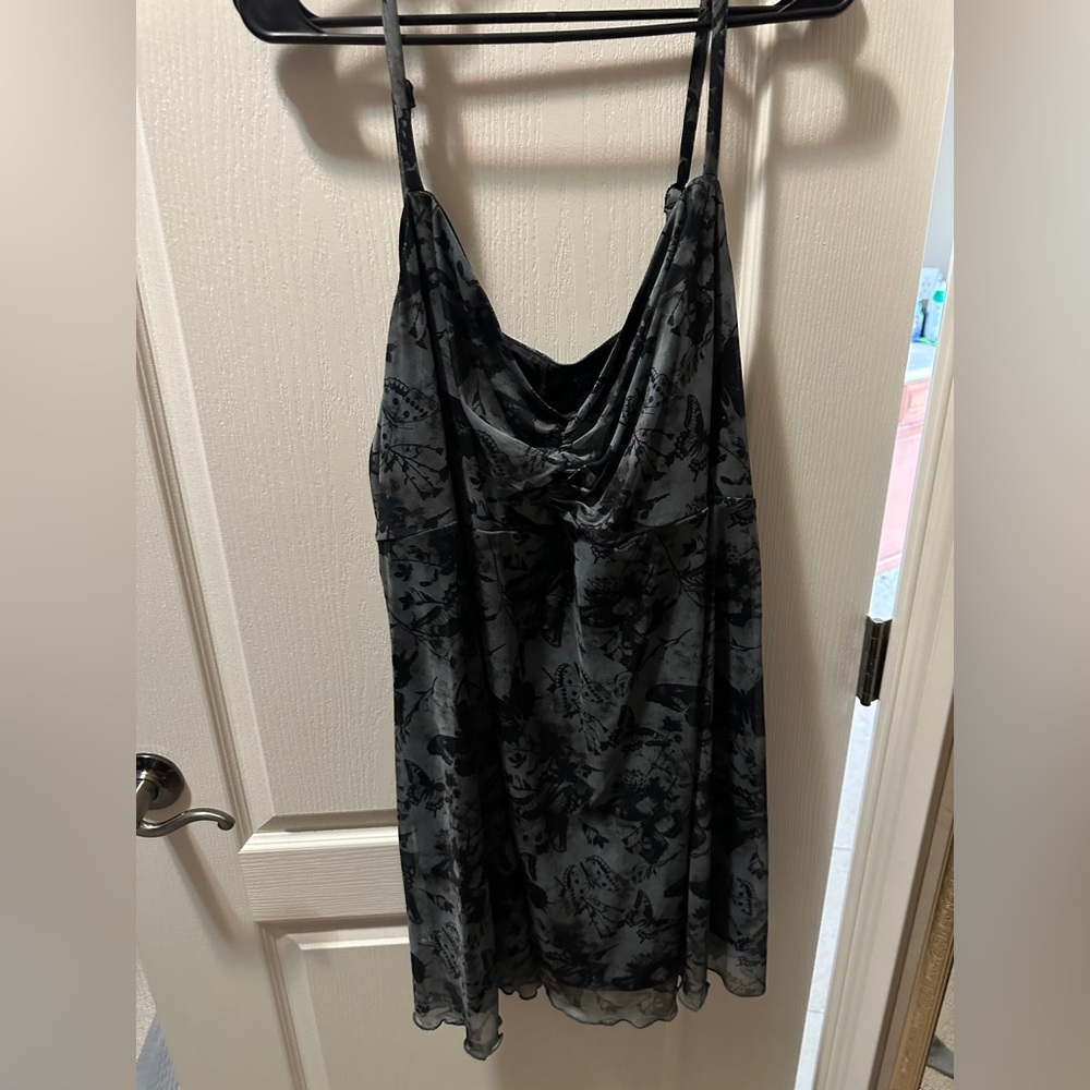 Black Floral Cowl Neck Slip Dress